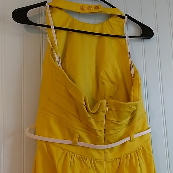 Calvin Klein yellow halter dress size 4 - Picture 4 of 4